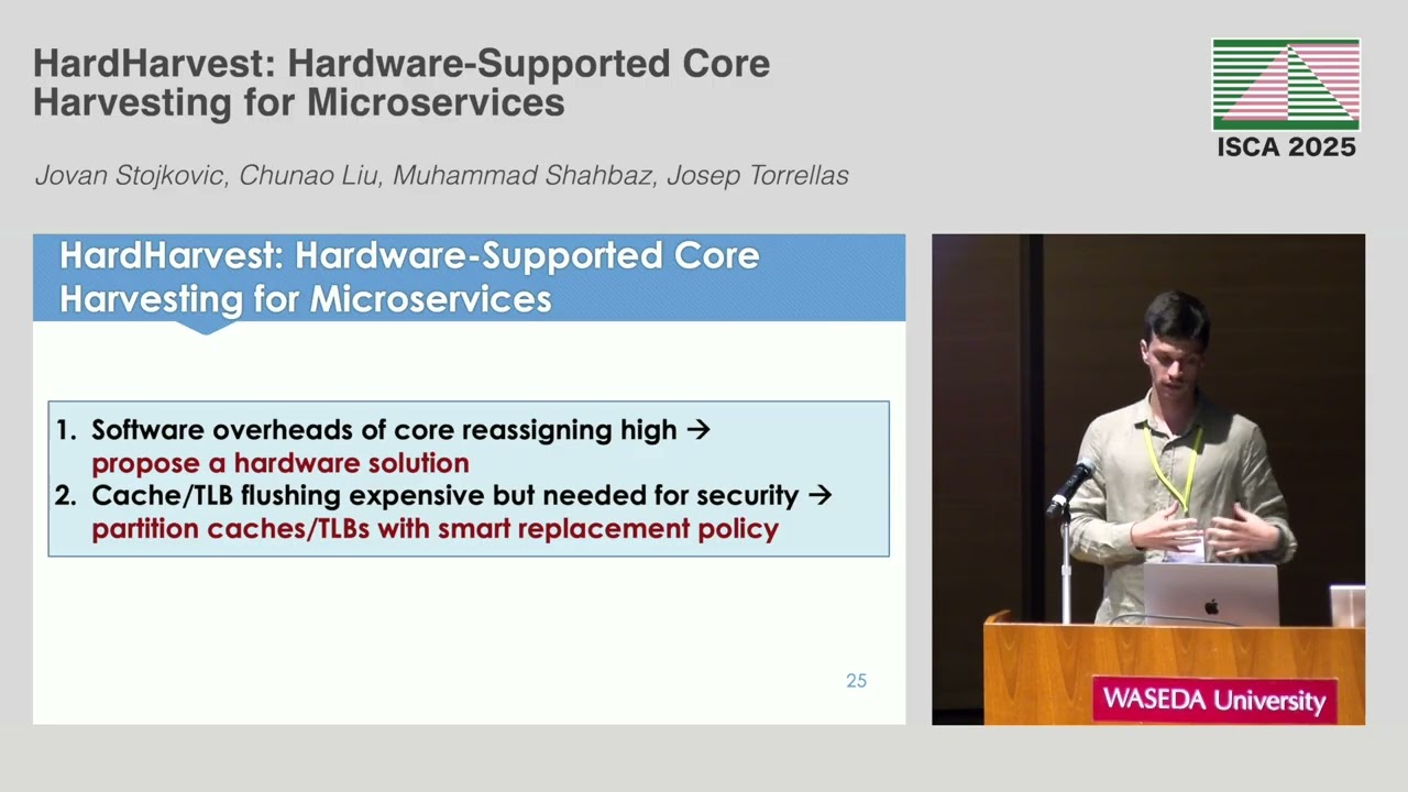 ISCA'25 - Session 4C - HardHarvest: Hardware-Supported Core Harvesting for Microservices
