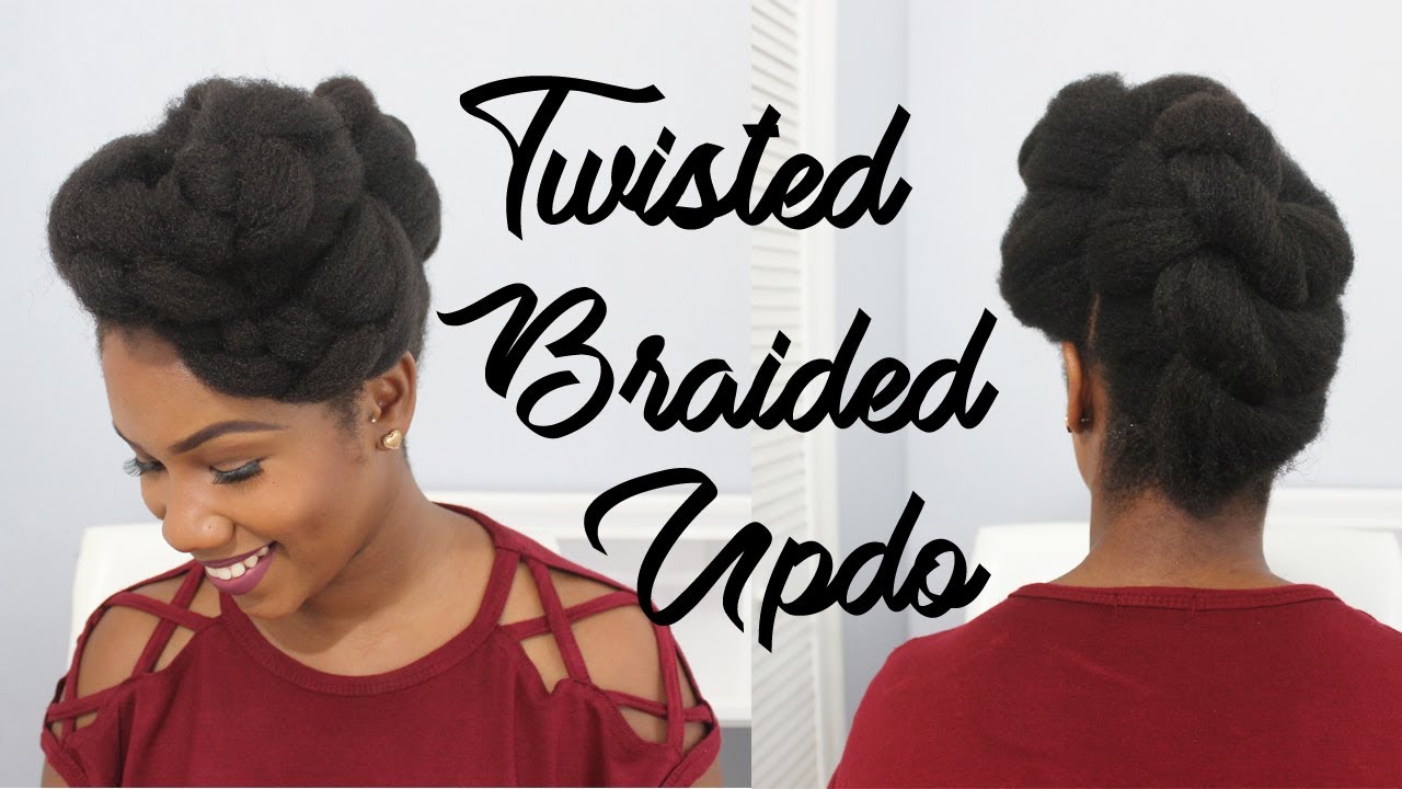 Twisted Braided Updo On Natural Hair