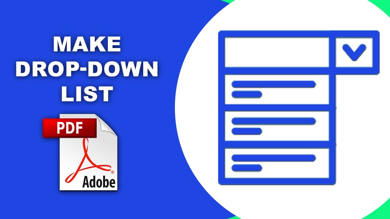 How to make a drop down list in pdf (Prepare Form) using Adobe Acrobat Pro DC