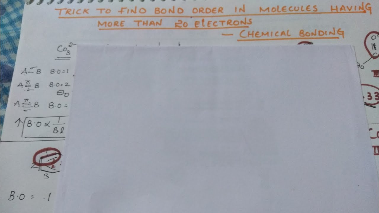 2 Best Chemical bonding tricks to find bond order in molecules greater than 20 electrons