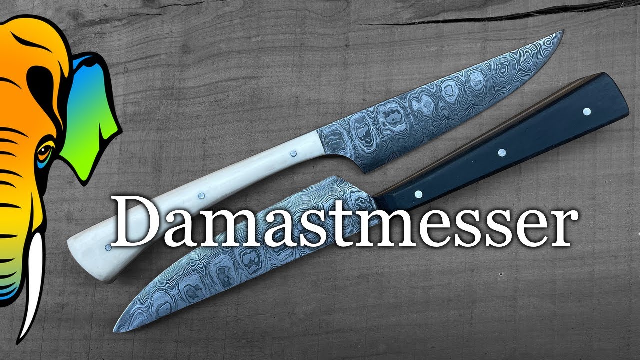 Hochzeitsmesser | Zwei Damastmesser aus einem Damaszenerstahl-Rohling