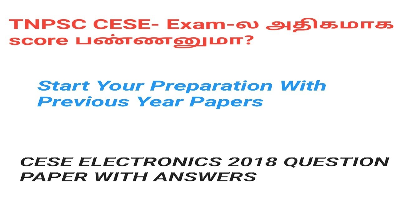 Combined Engineering Services |Electronics 2018 Q&A |TN Assistant Engineer  Preparation