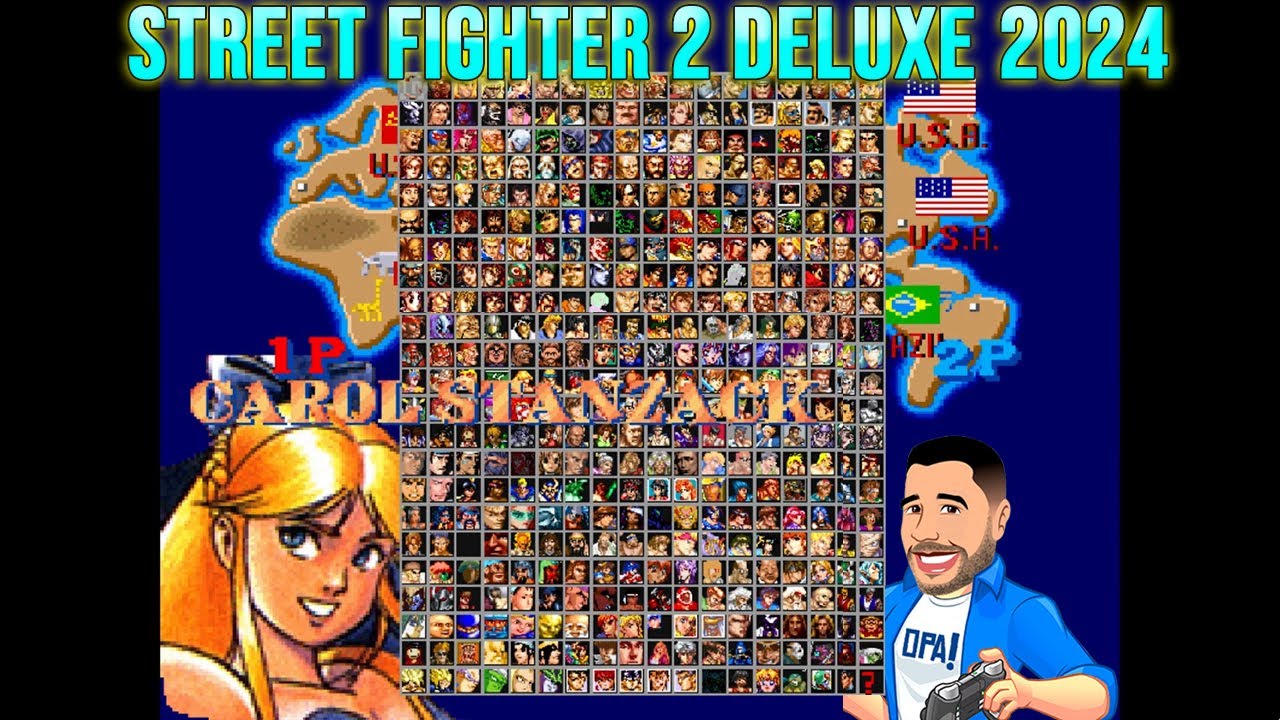 Street Fighter 2 Deluxe 2024 - Jogando com Carol Stanzack - Roda em PC fraco.