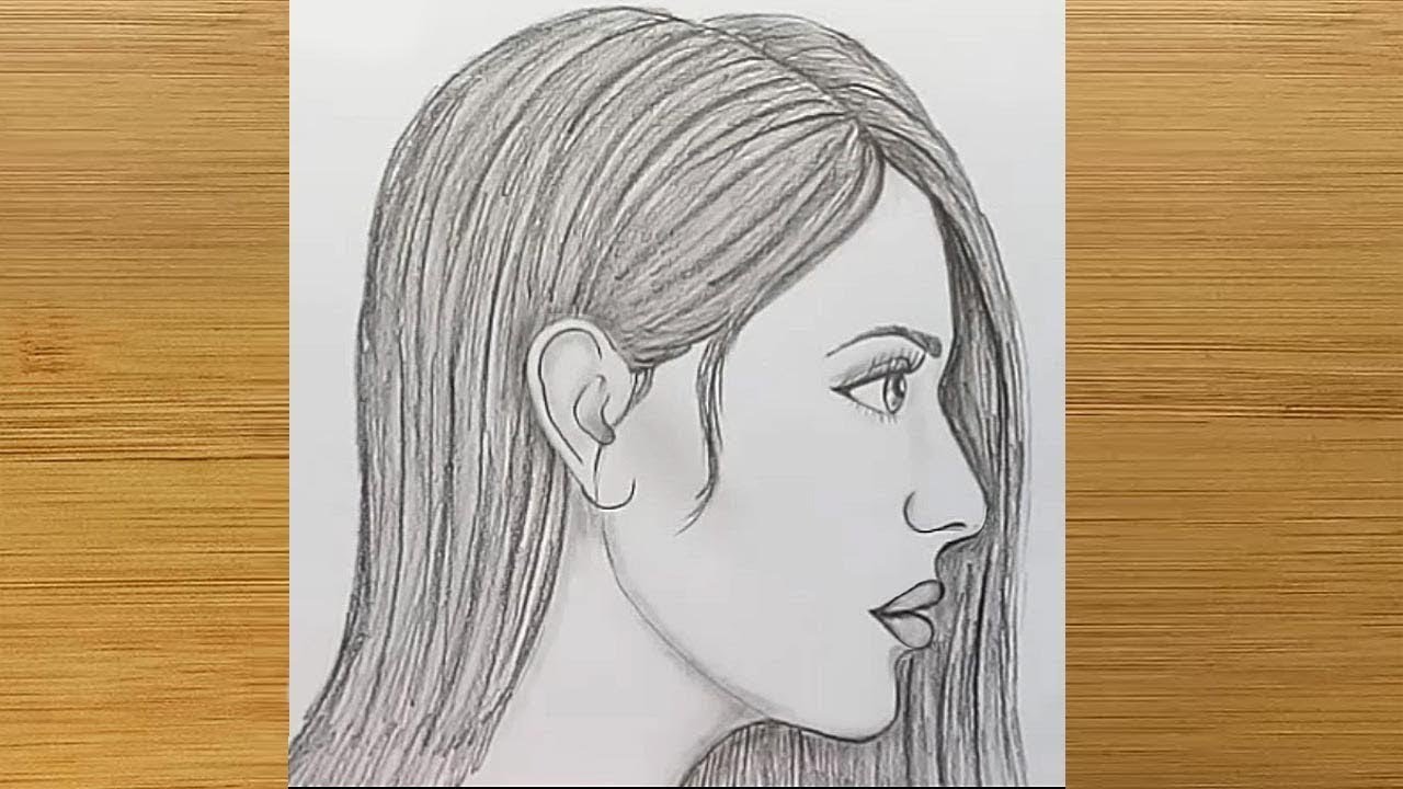 How to draw side face of female || Easy Way to Draw a girl(Side View) || Pencil drawing