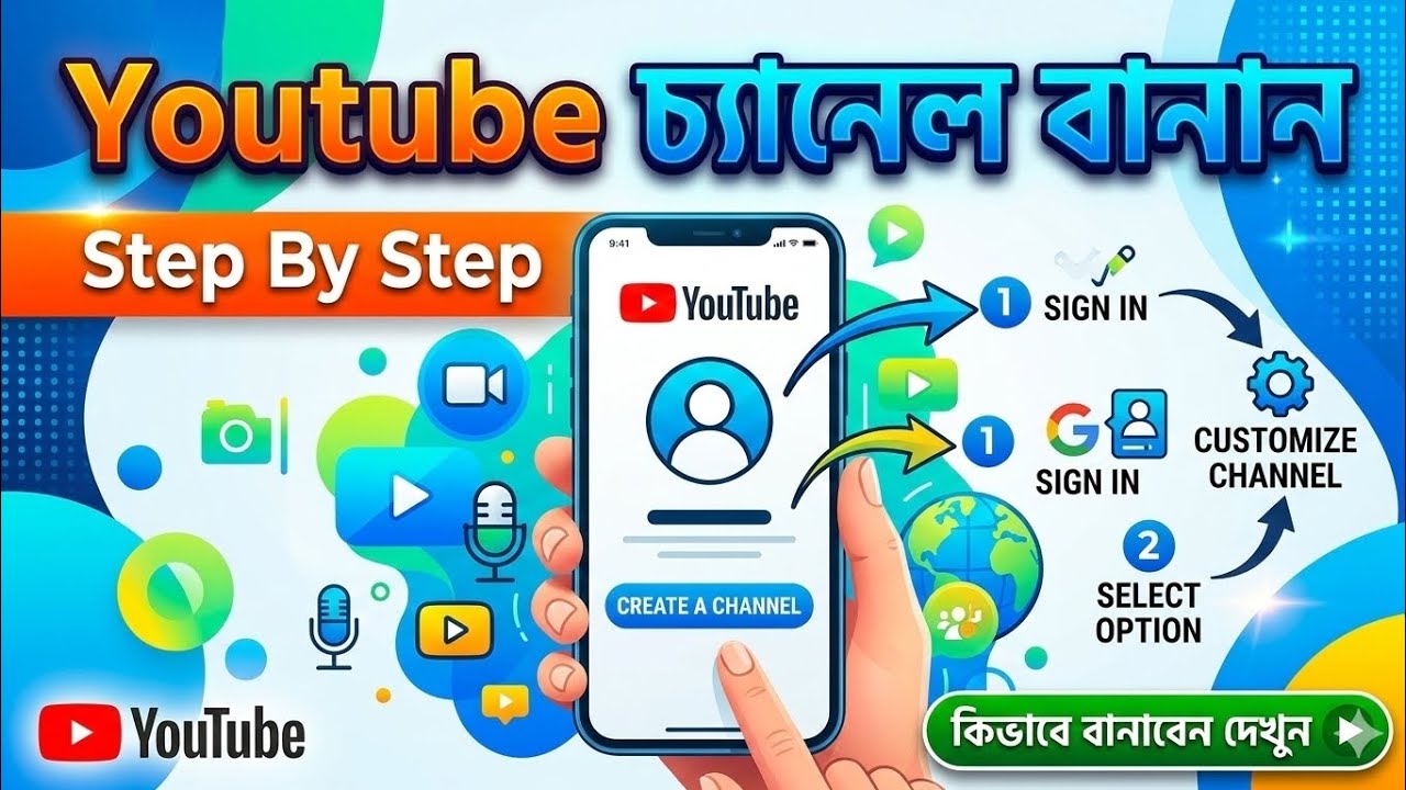 ইউটিউব চ্যানেল বানাবেন কিভাবে | Youtube Channel Create 2026 | Youtube Channel Kivabe Banabo 