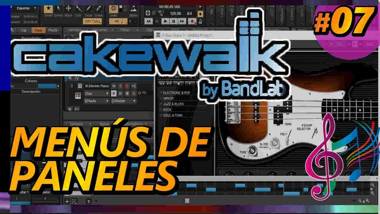 CAKEWALK BY BANDLAB: MENÚS DE PANELES, ventanas, pistas, línea de tiempo. Tutorial 07 Español
