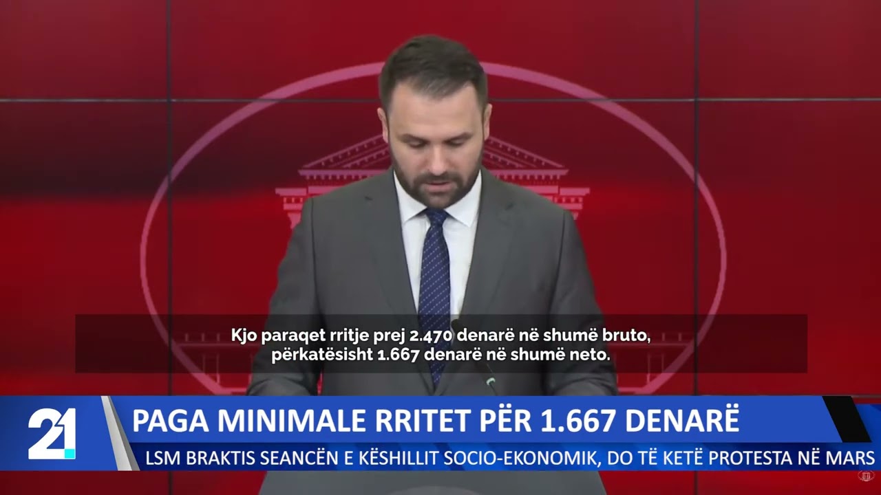 Paga minimale rritet për 1667 den!LSM braktis seancën e Këshillit socio-ekonomik,do të ketë protesta