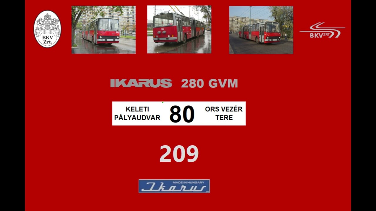 [SOUND] Budapest Trolleybus Sound T209 Ikarus-GANZ 280.94T BKV 80-as viszonylat
