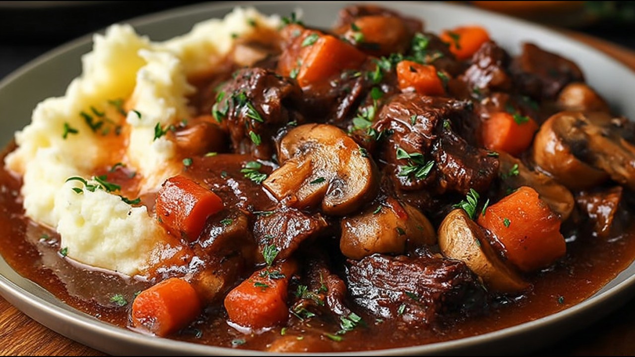 Lecker wie im Restaurant! Berühmte französische Beef Bourguignon – einfach & unglaublich lecker!