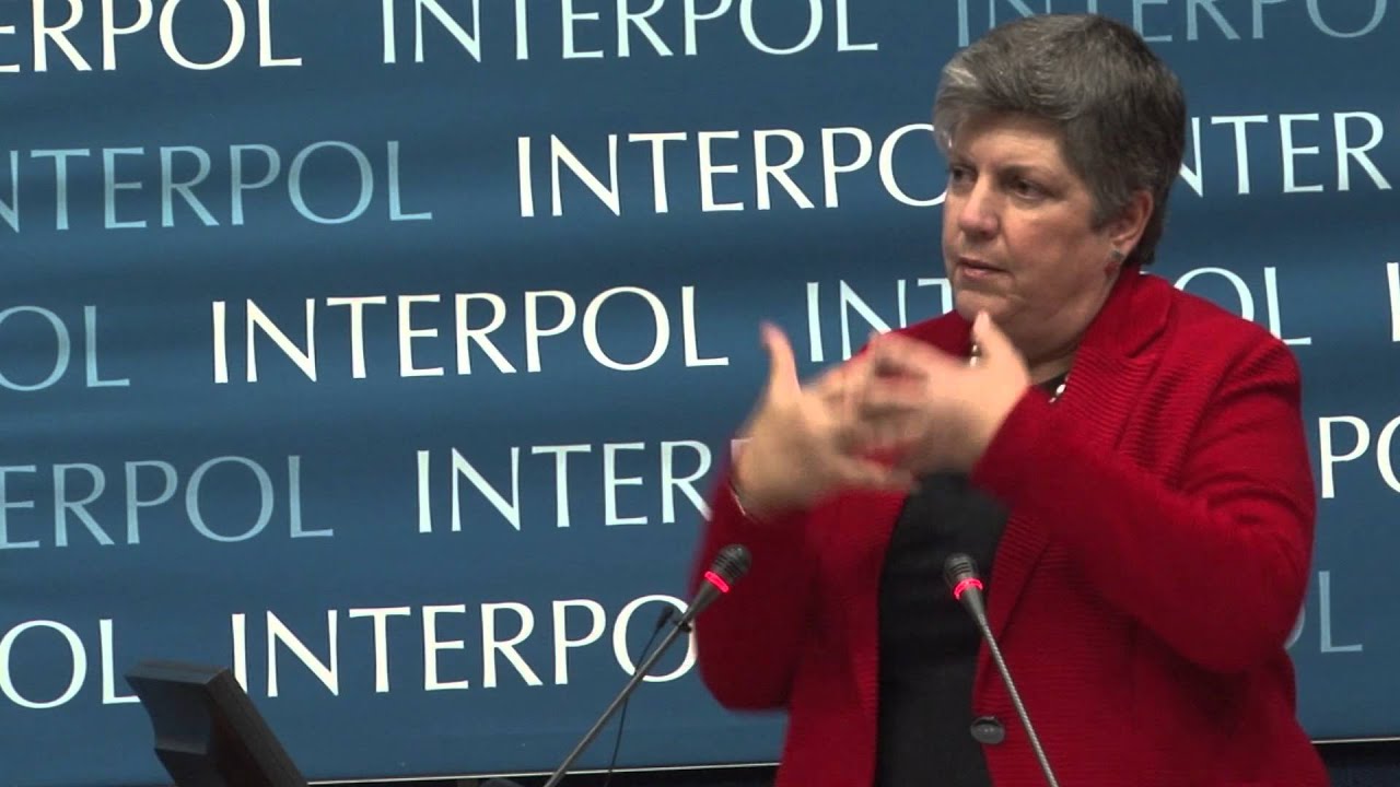 Janet Napolitano, U.S. Homeland Security Secretary INTERPOL address