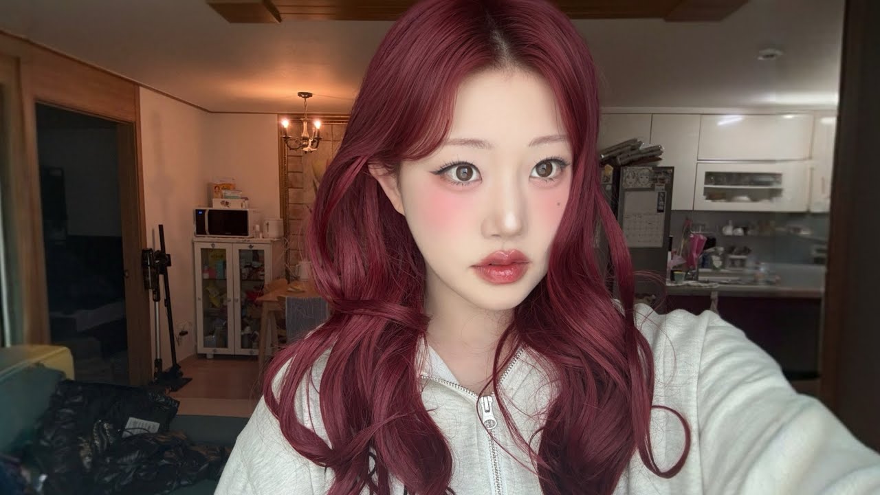 체리레드 염색+메이크업영상