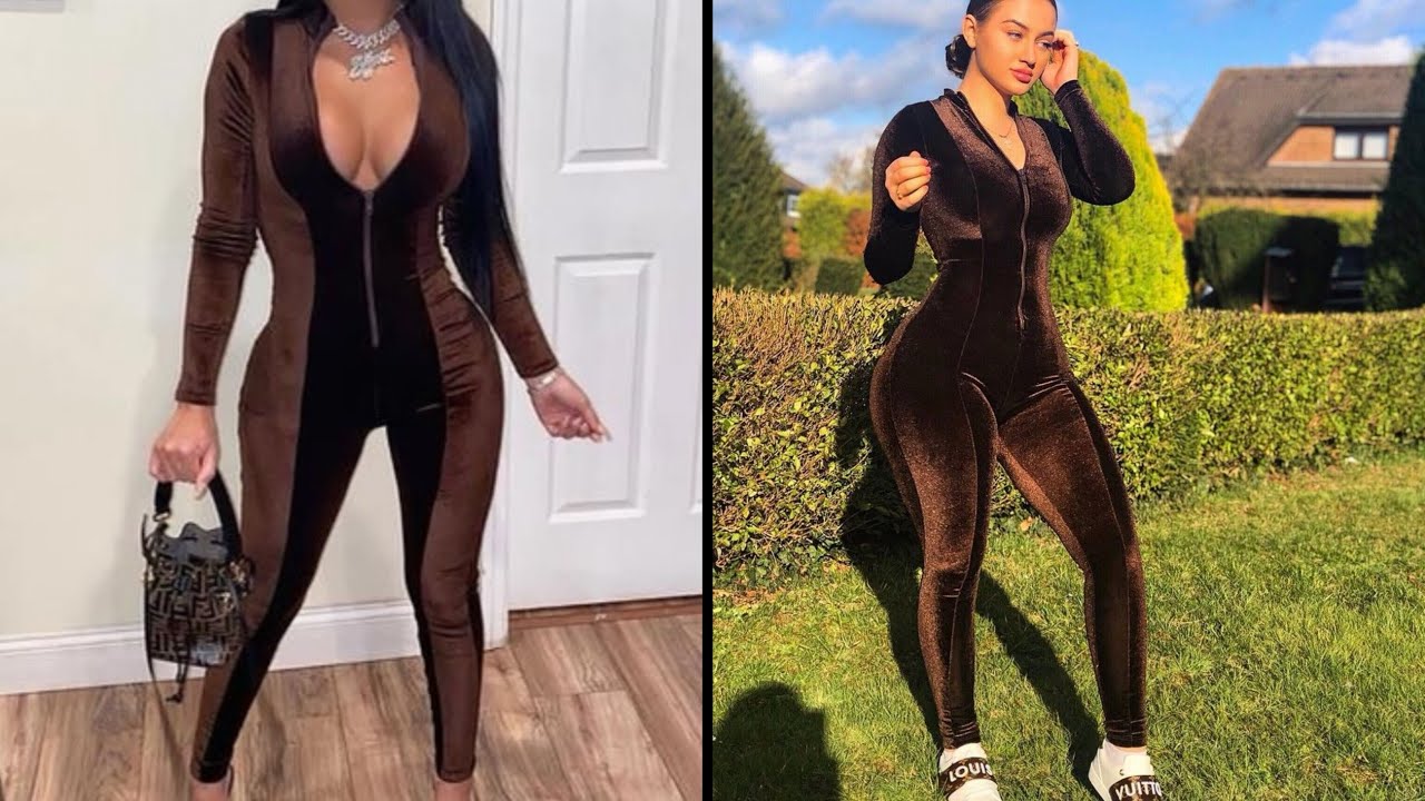 DIY Velvet Jumpsuit | Fashionnova Inspired Winter Fashion | Easy Bodysuit Tutorial