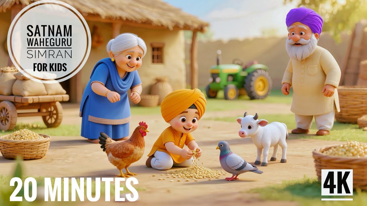 Satnam Waheguru ( ਸਤਨਾਮ ਵਾਹਿਗੁਰੂ ) Simran for Babies, Children & Kids | Gentle & Calm Gurbani Music
