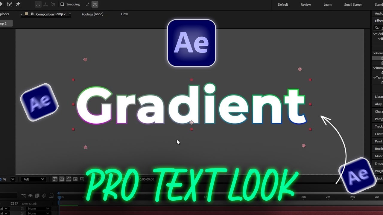 Как добавить градиентную обводку к тексту в Adobe After Effects (менее 2 минут)