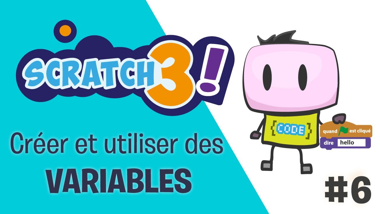 SCRATCH 3 - Tuto #6 - Les variables - qu'est-ce que c'est - exemple : créer un score dans un jeu