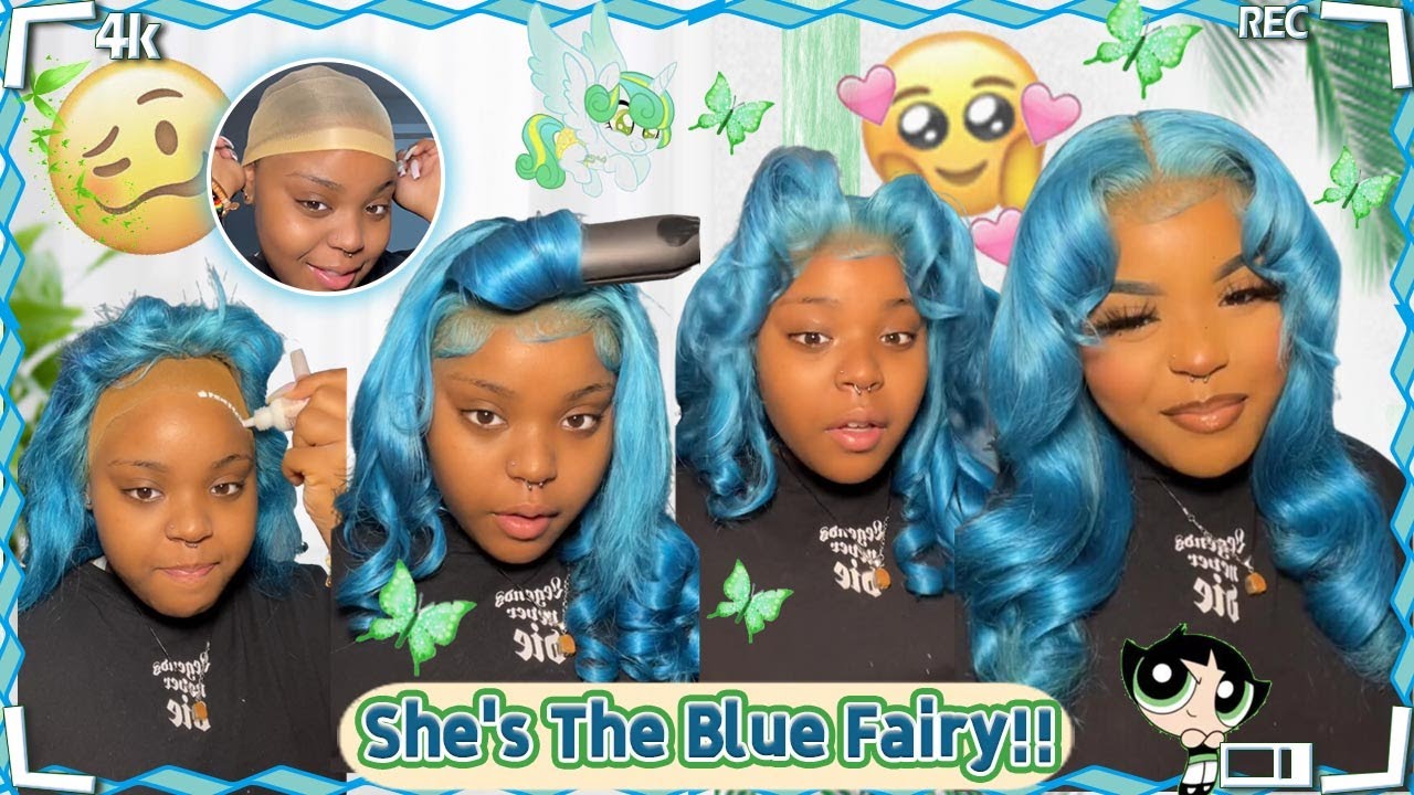 Sky Blue Hair!🥶Custom Color Lace Wig Install + Cut Fringe Bangs Ft.#ULAHAIR Review