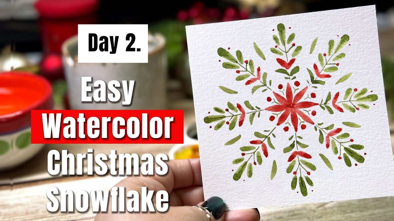 Day 2 ❄️ Easy Watercolor Snowflake | 14 Days of Watercolor Joy Challenge for Beginners