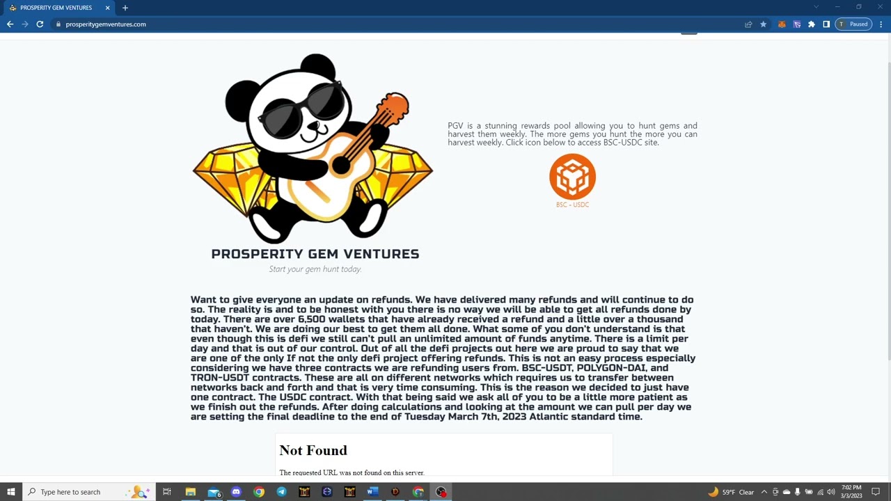 PGV UPDATE 3/3/2023 - What happened to the GEM BOT?