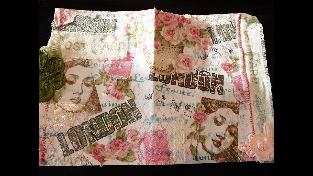How to Collage Fabric Looking - Mixed Media Backgrounds on White Paper
