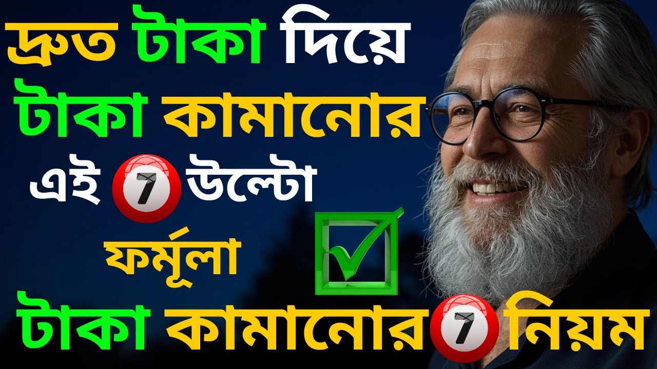 দ্রুত টাকা কামানোর ৭ টি উল্টো ফর্মূলা | 7 Golden Rule of Money | Life Changing Motivation