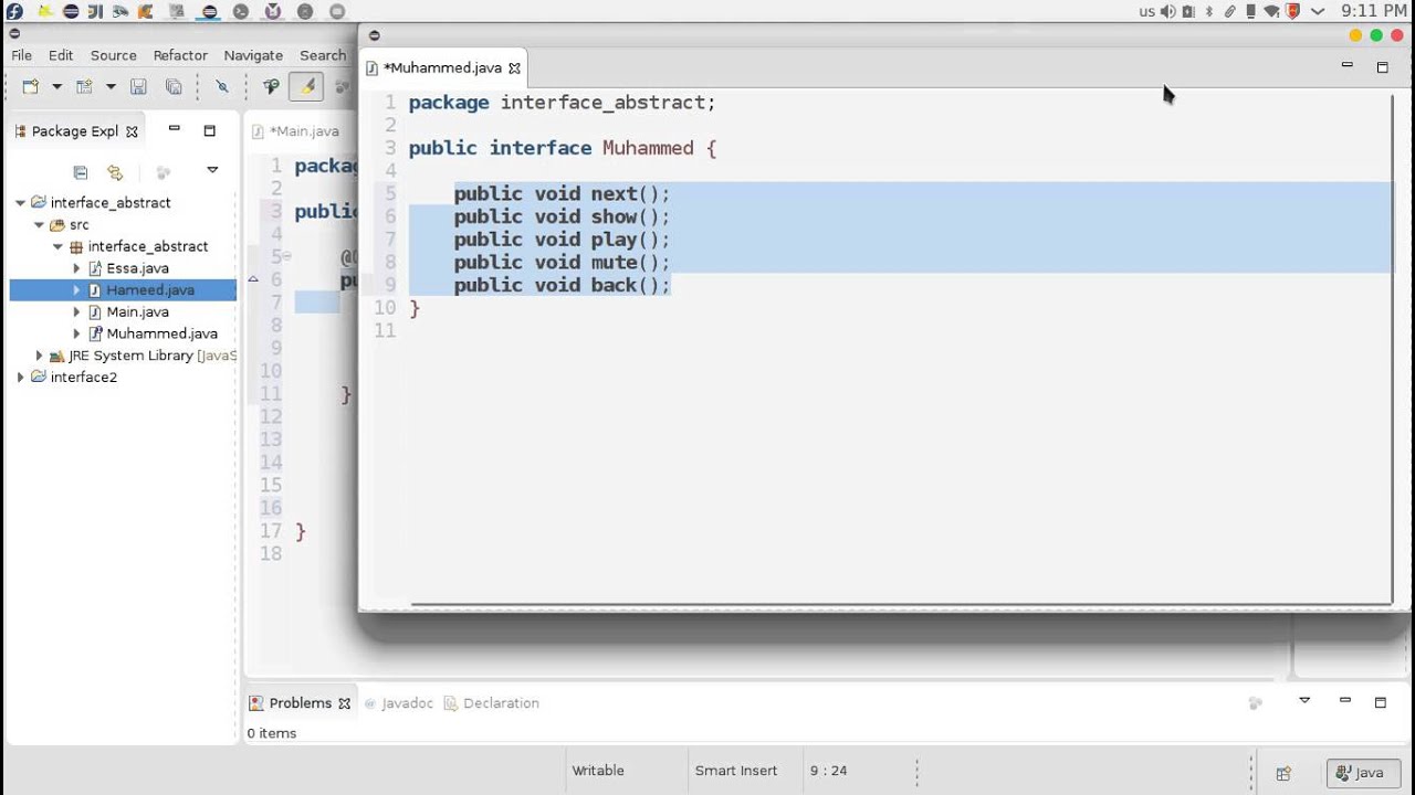 146 Java Interfaces ِAbstract example مثال التجريد و الرابط