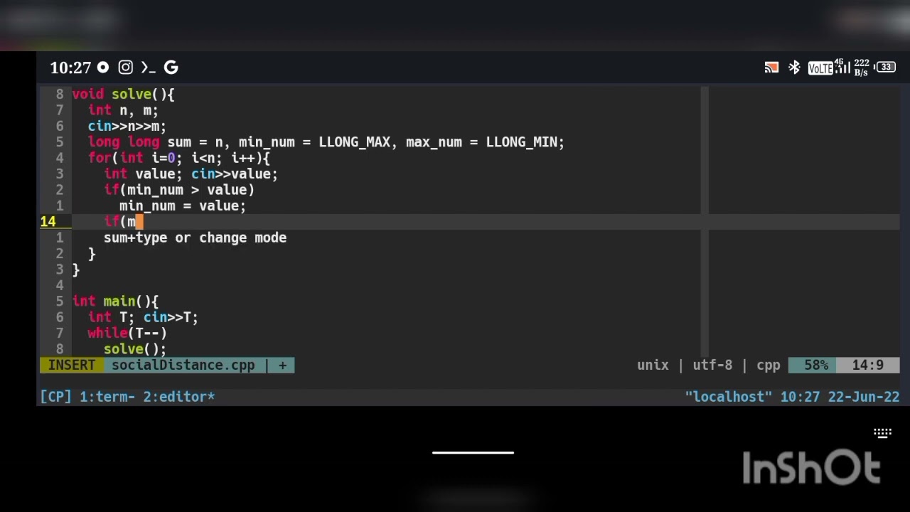social distance: Codeforces Round #783 (Div. 2) solution