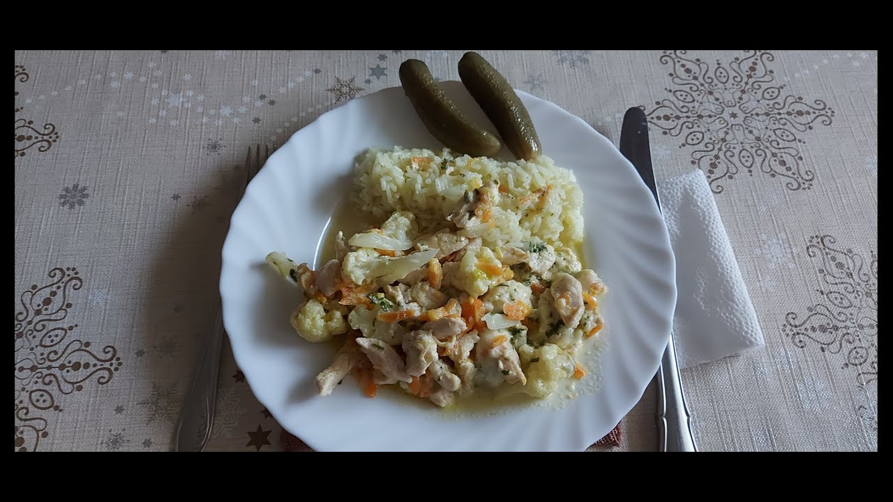 Csirkemell karfiollal, nagyon finom étel, ebédre vagy vacsorára