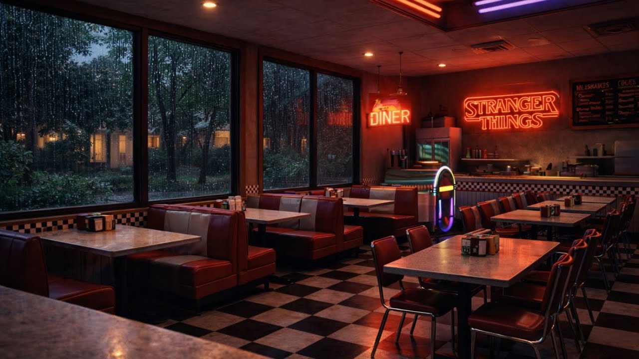 Midnight at Hawkins Diner | Stranger Things Ambience & Music