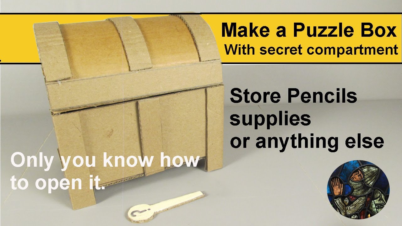 Make a cardboard chest with secret lock and compartment