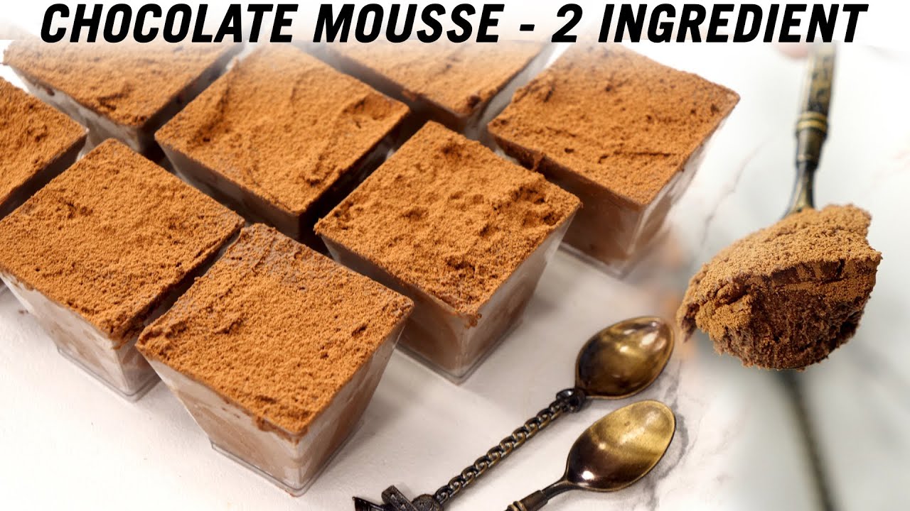 Chocolate Mousse Recipe - 2 Ingredient - 15 Minute Quick Dessert - CookingShooking