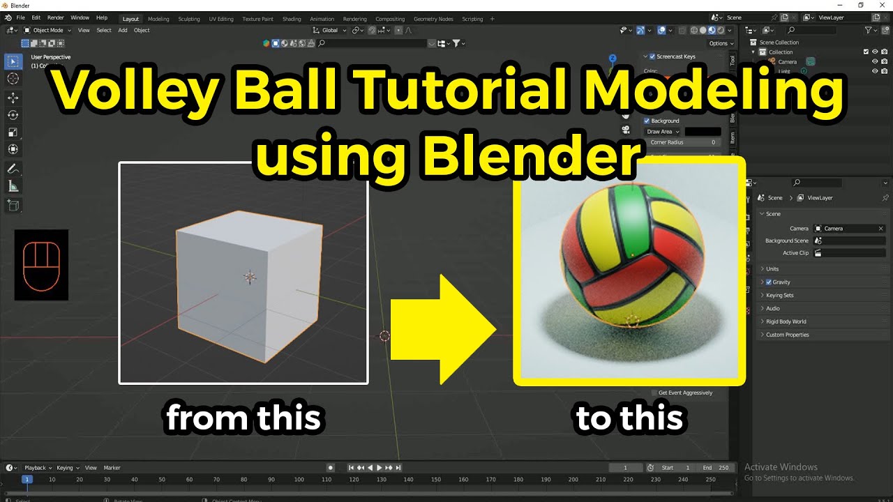 Volley Ball Tutorial Modeling using Blender