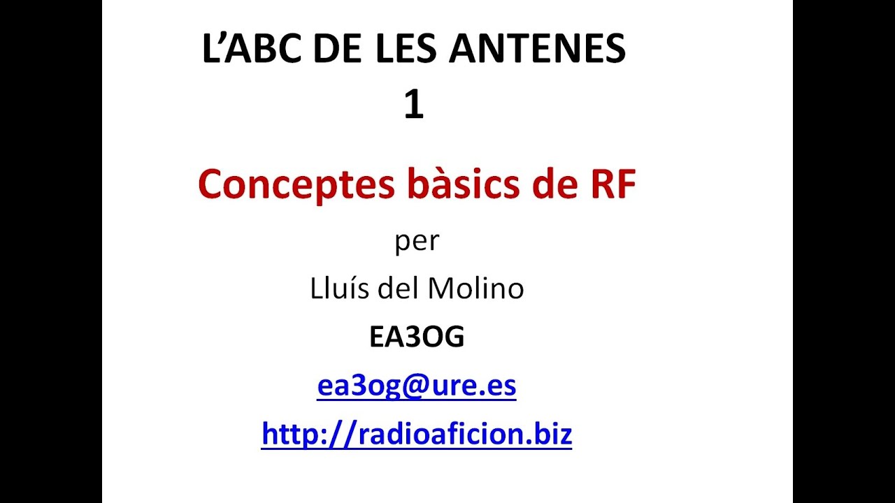 CONCEPTES B&Agrave;SICS DE RF