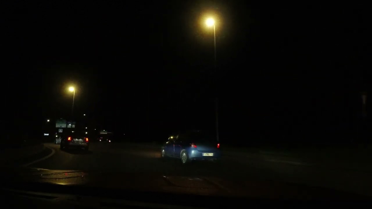 Night drive from Paris suburbs to Orly airport (VBR-130 Driving in France)