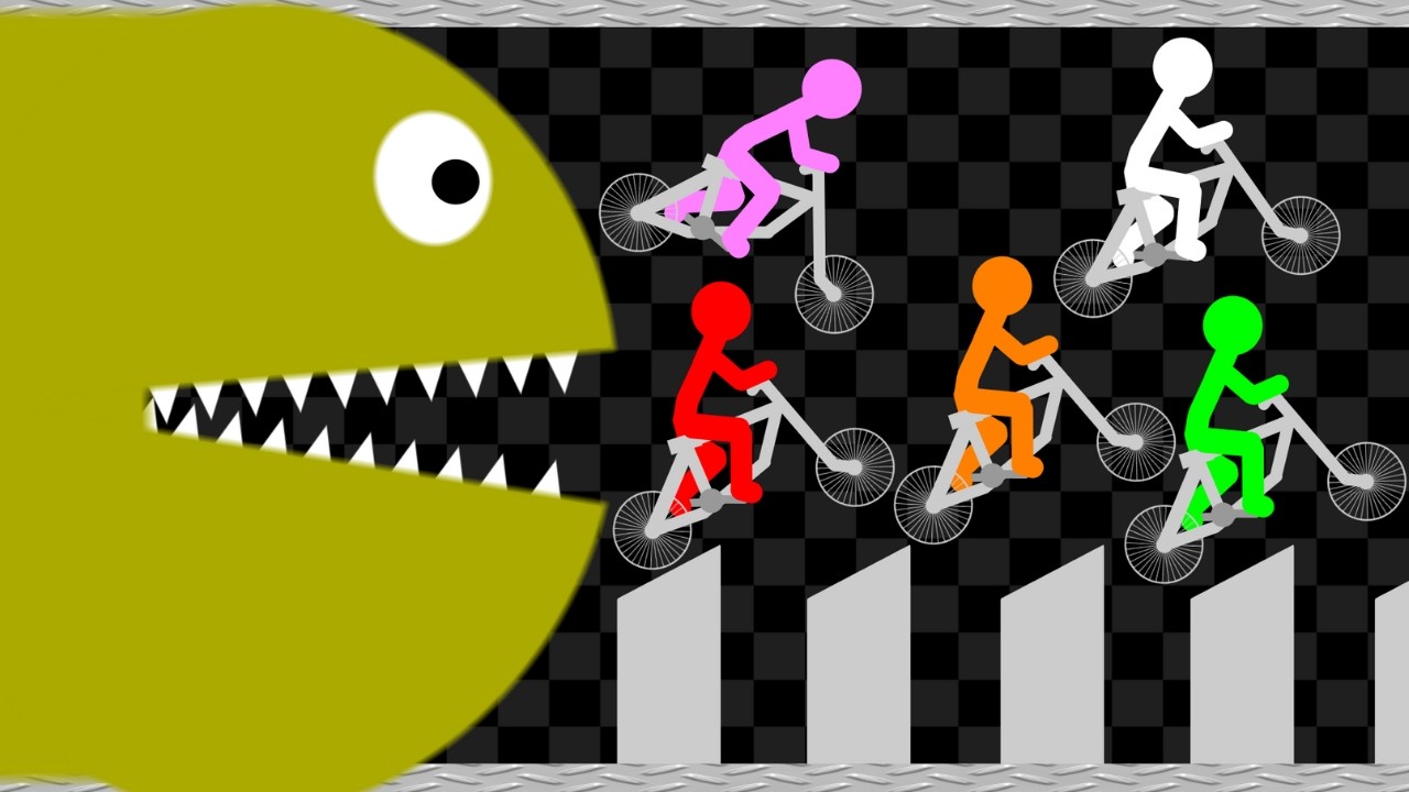 Survival Stickman Bicycle Race - Escape From Worm