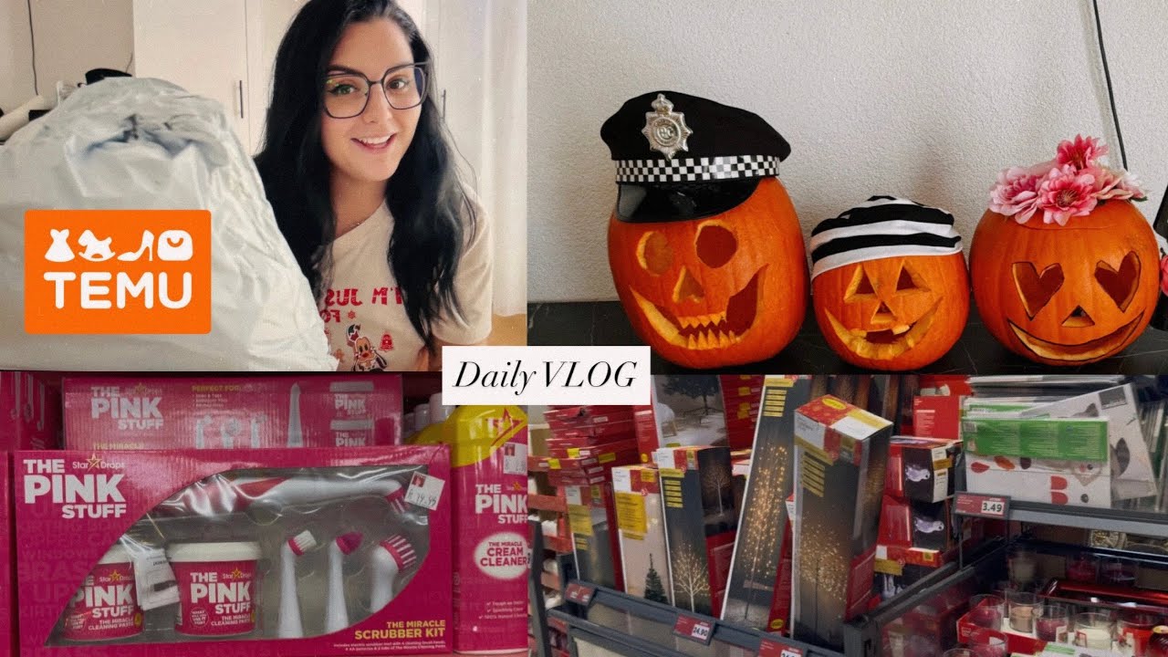 Daily Vlog|| Haul Temu & Lidl🛍️ + Testez produsele The Pink Stuff | Decorăm dovlecii de Halloween 🎃