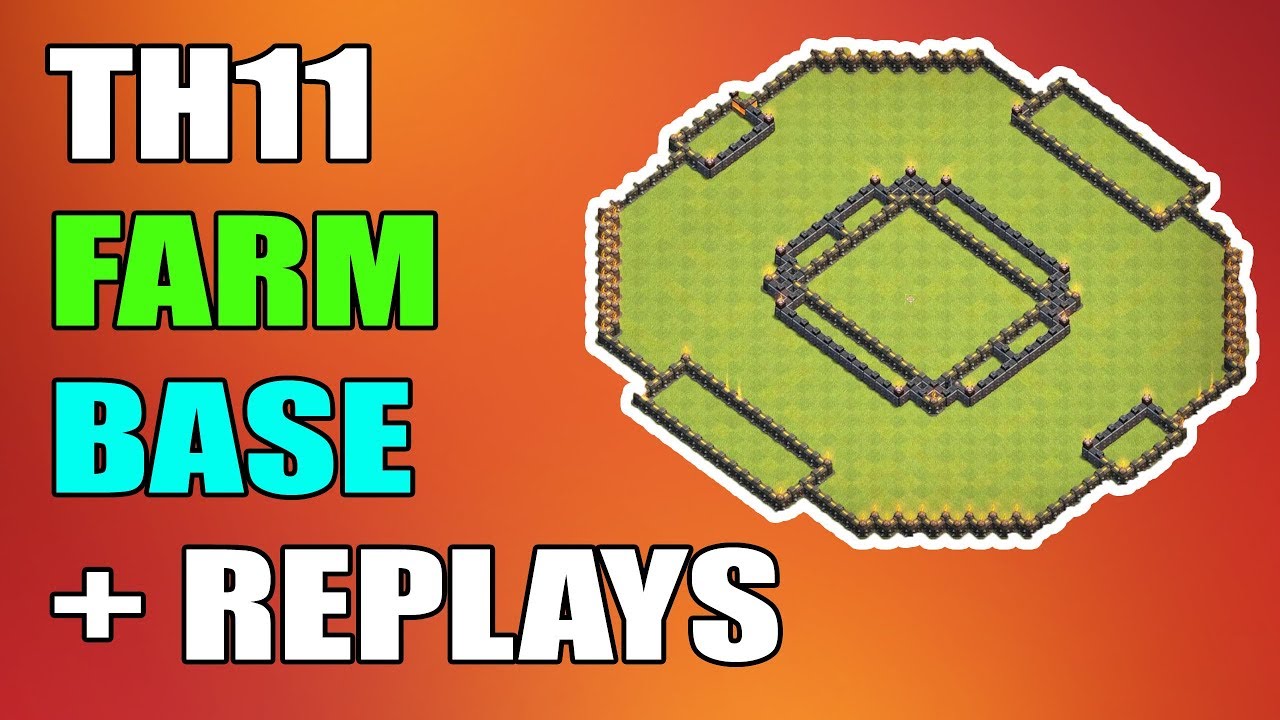 BEST TH11 FARMING BASE 2018 #3 - TOWNHALL 11 DARK ELIXIR - REPLAYS clash of clans