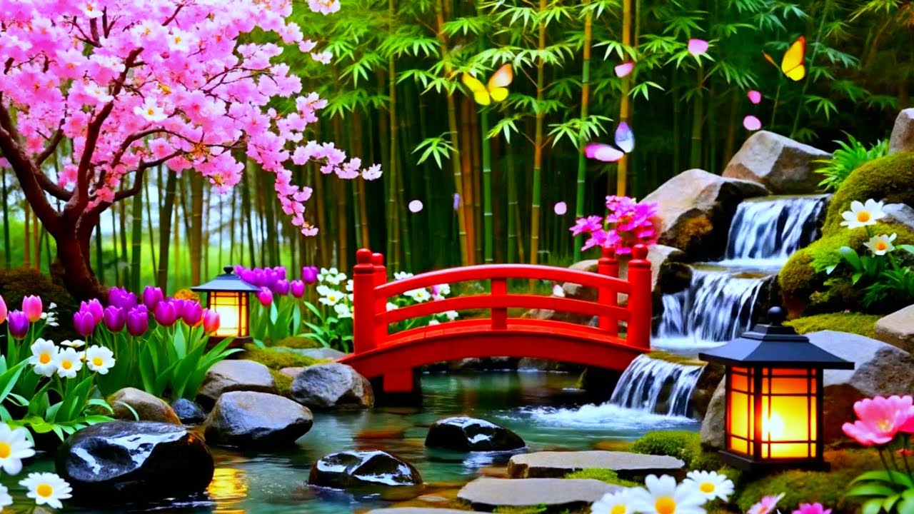Sleeping Music for Deep Sleeping 😴 Bamboo Water Sound, Relieves Stress, Calm Anxiety and Depression