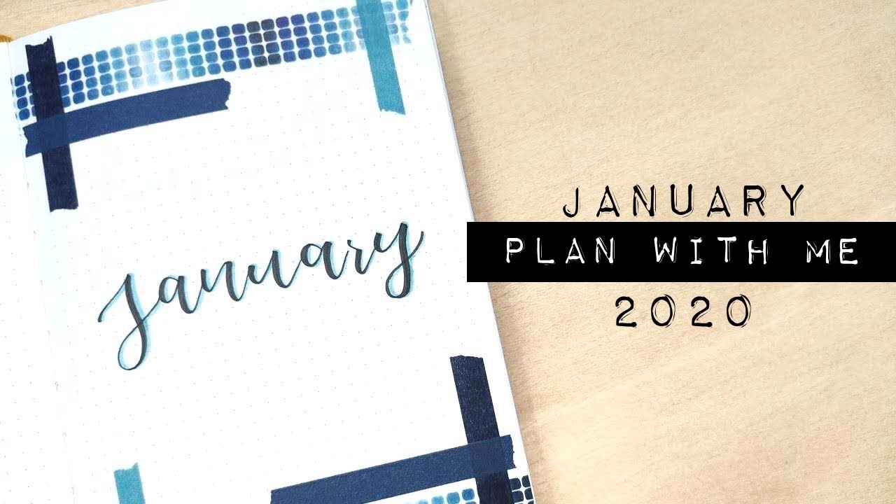 PLAN WITH ME | January 2020 | Bullet Journal Setup - Minimal Blue