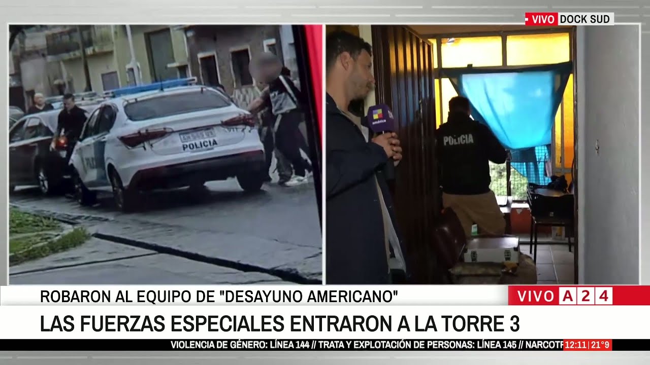 🚨 ROBO AL EQUIPO DE A24: ALLANAMIENTO POLICIAL Y DETENCI&Oacute;N EN DOCK SUD