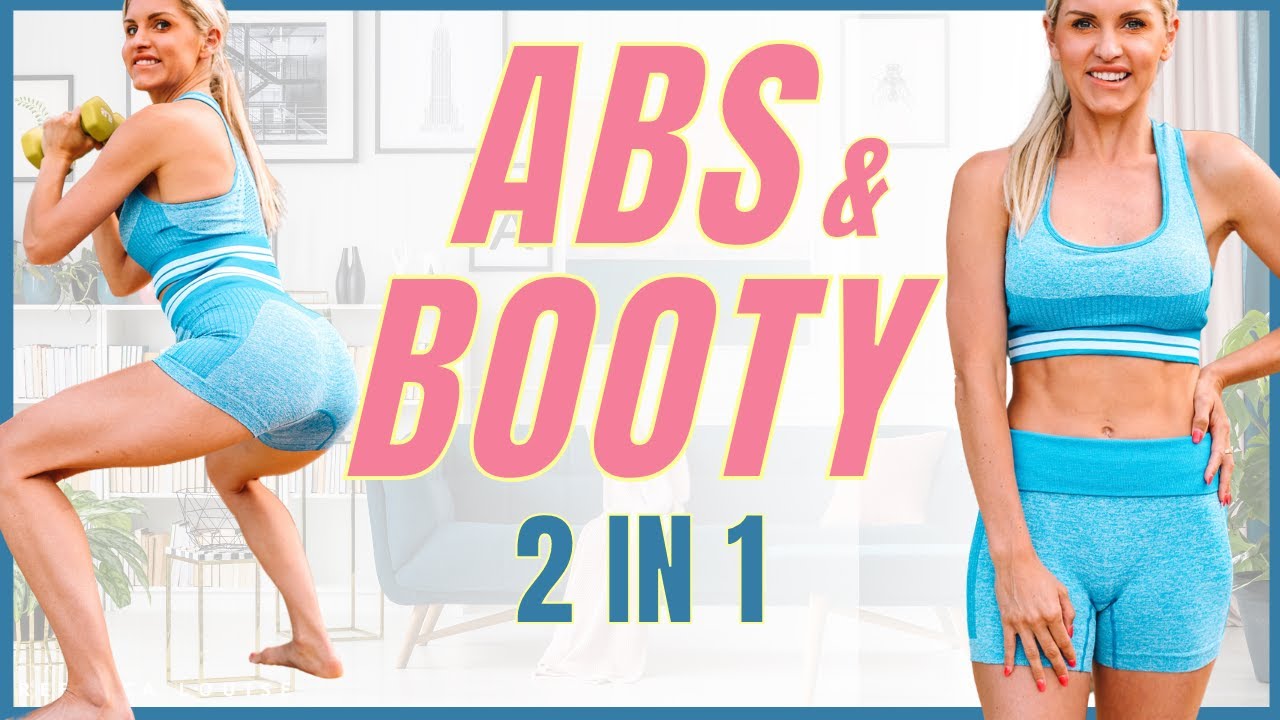 FLAT TUMMY & LIFT BUTT at home workout - 2 in 1 ABS + BOOTY