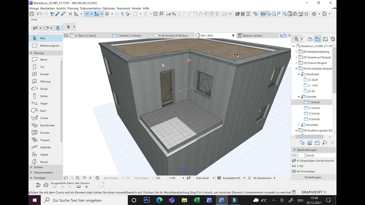 ArchiCAD, Flachdach-Attika