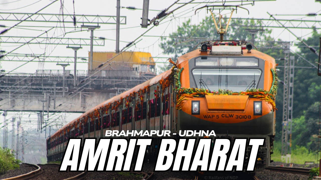 Morning Rail Traffic cutting through sharp curve at MPS! Ft. Brahmapur-Udhna Amrit Bharat.