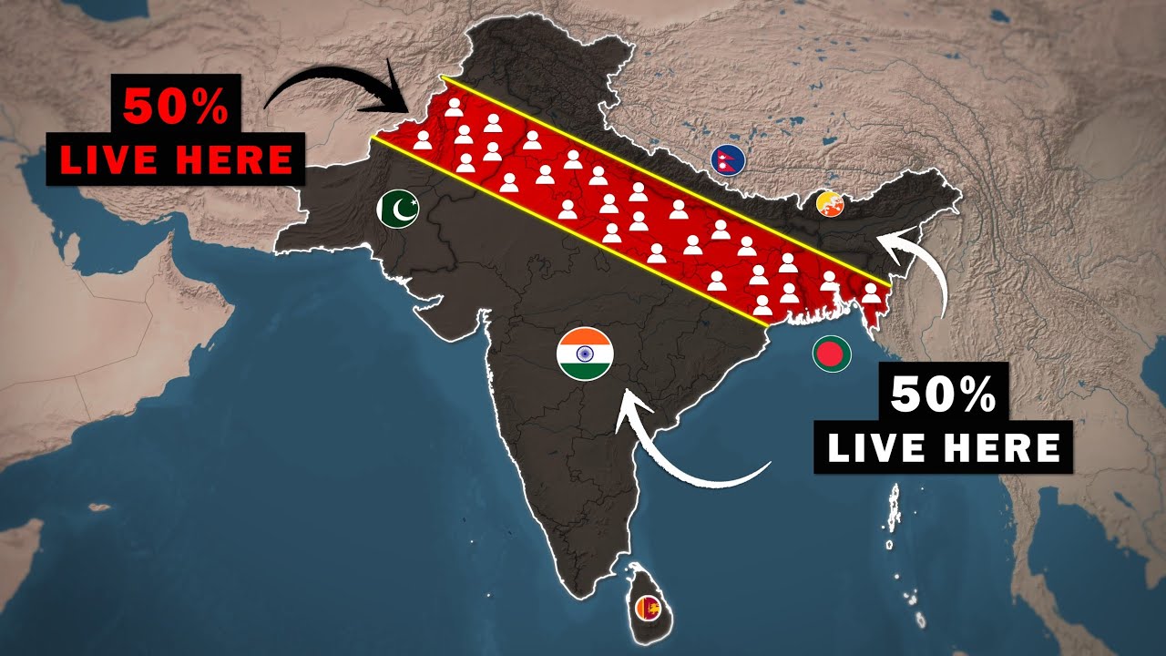 Why 50% People Live Between These Lines In South Asia | Geography of South Asia