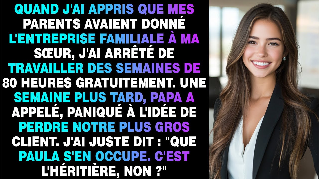 Quand J'ai Appris Que Mes Parents Avaient Donné L'Entreprise Familiale À Ma Sœur, J'Ai Arrêté De