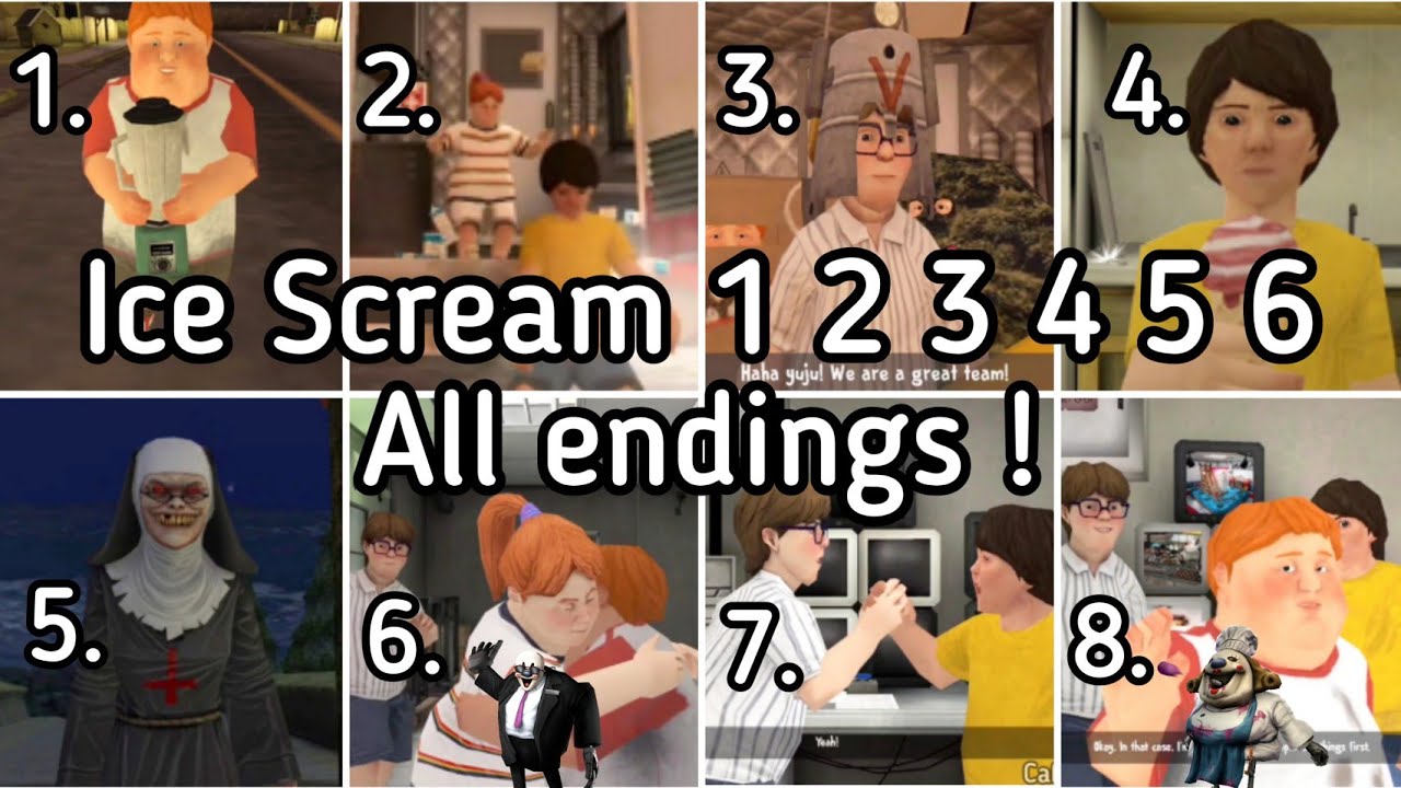 Ice Scream 1 2 3 4 5 6 all endings