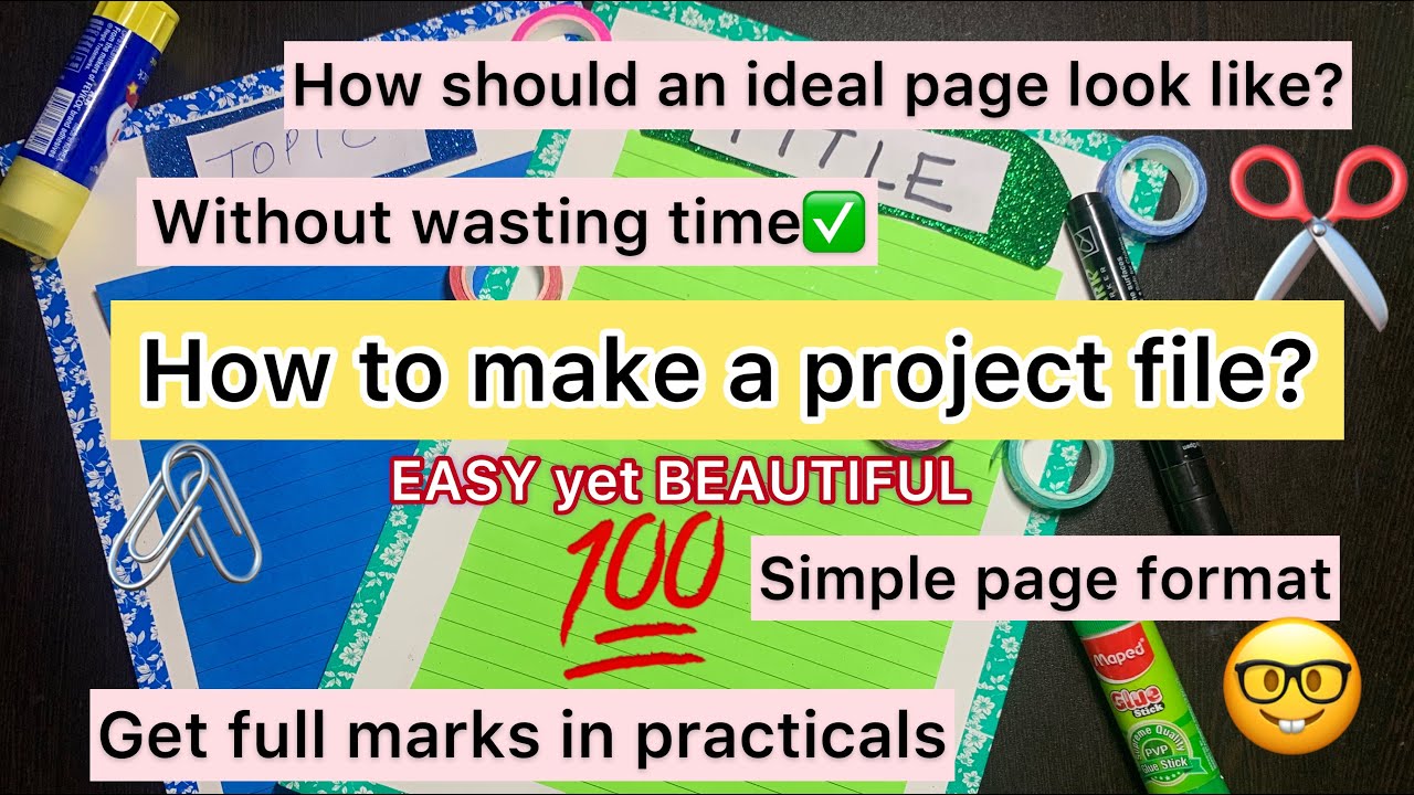 HOW TO MAKE PROJECT FILE | Easy school project design Project decoration ideas Front page design
