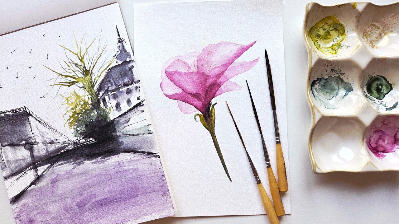 TWO ways of using the new Fuumuui Brushes in Watercolor Painting