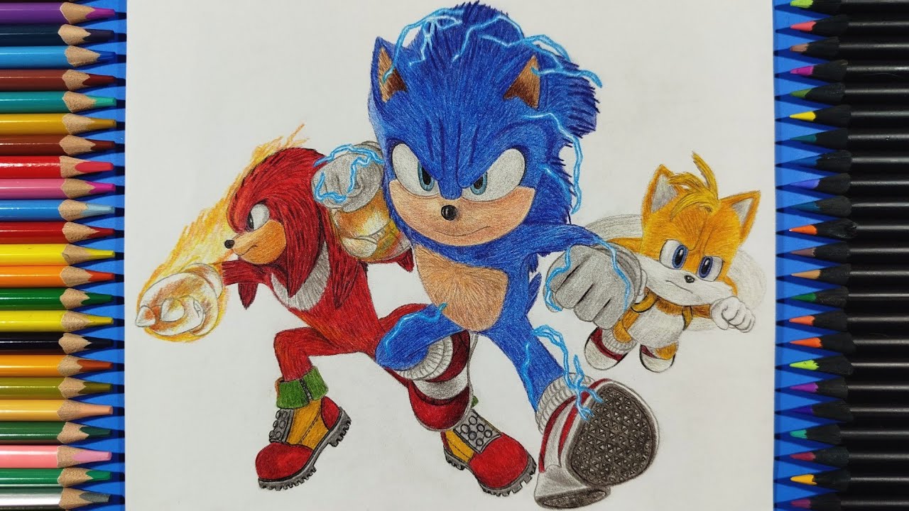 Dibujo Team Sonic Full Power | Sonic 3 La película | Drawing Team Sonic Full Power