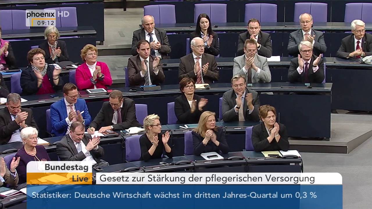 Bundestag: Debatte über die Stärkung der pflegerischen Versorgung am 13.11.2015
