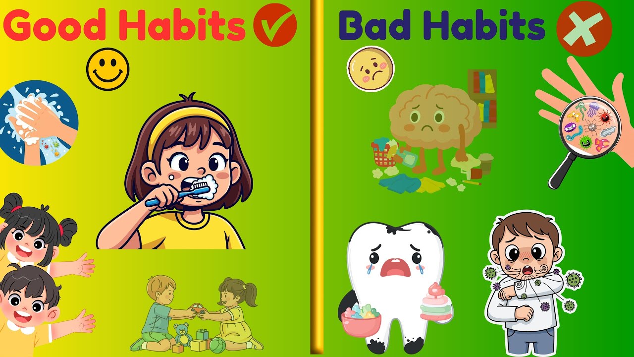Good Habits vs Bad Habits for Kids | Learn Daily Habits Fun Way